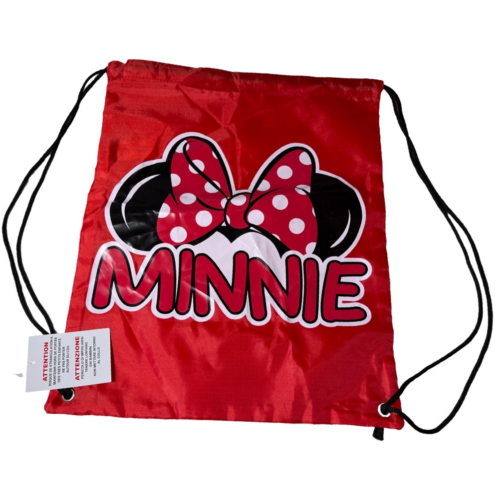 Disney Durable Minnie Mouse Red and Black Drawstring Bag NEW with tags - Picture 1 of 6